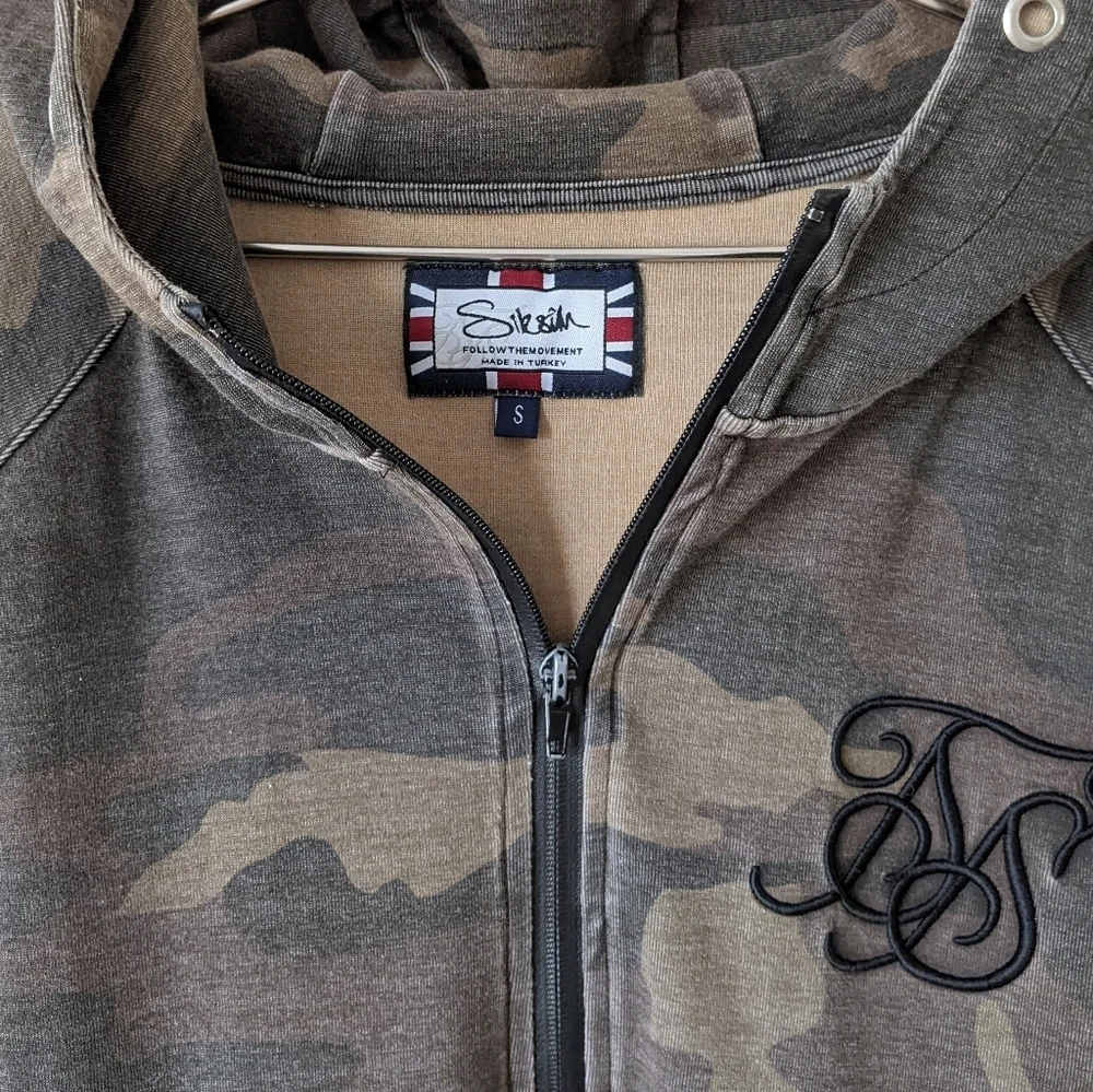 Siksilk camouflage zip